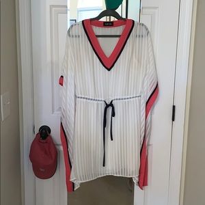 Pink/navy/white dress